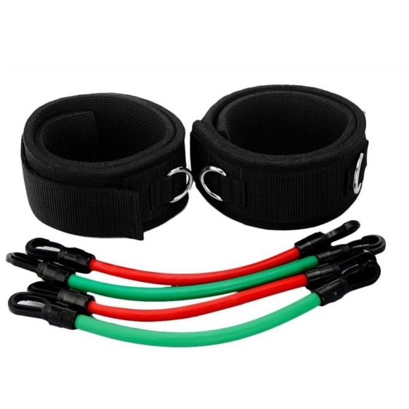 Latex resistance bands with ankle straps BRAND NEW - Picture 1 of 5